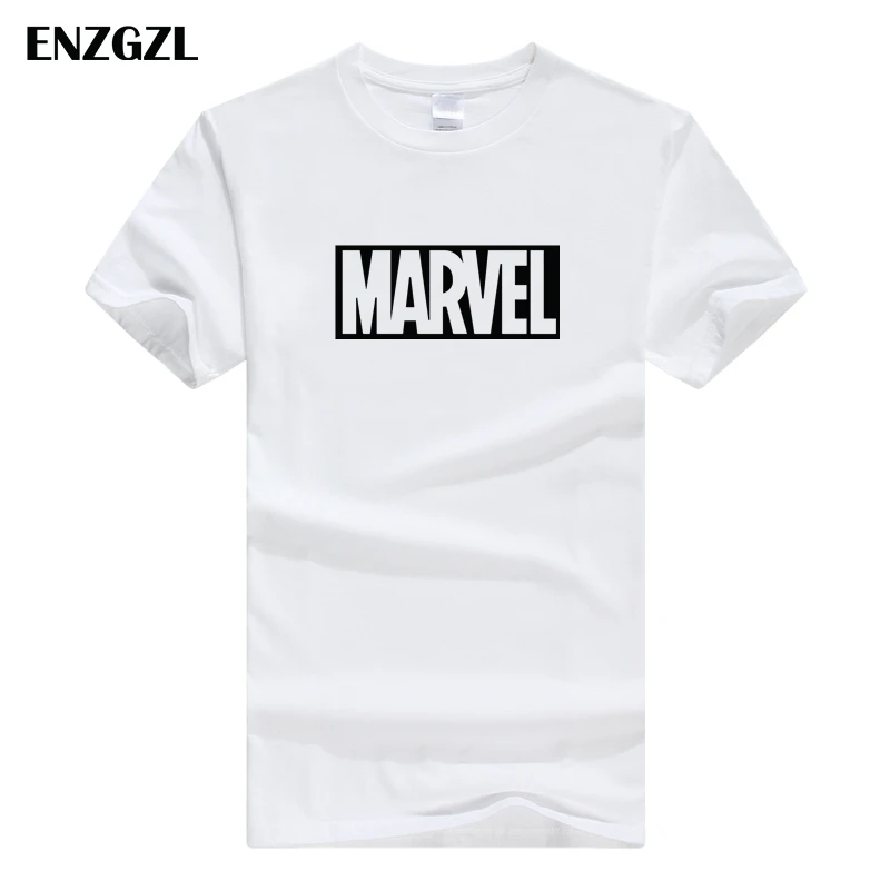 ENZGZL одежда летние футболки мужские MARVEL хлопок короткий рукав Футболка облегающая Мужская футболка с круглым вырезом XS S M L XL уличная одежда