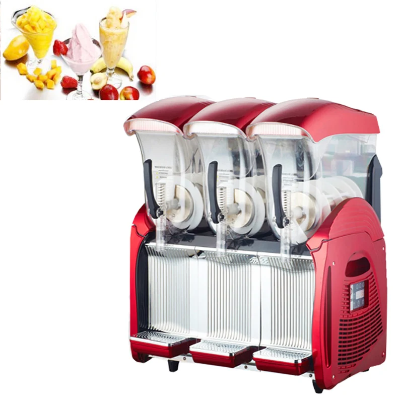 1250W Commercial Slush Machine 36L Snow Melting Machine three tank Ice Slush Smoothies Machine