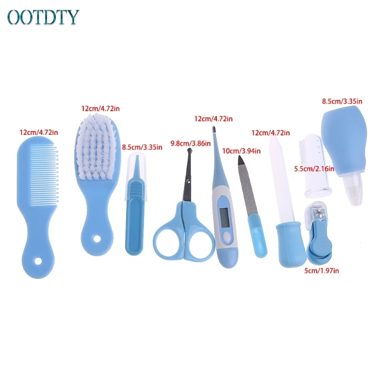 10pcs/Set Newborn Baby Kids Nail Hair Health Care Thermometer Grooming Brush Kit #330