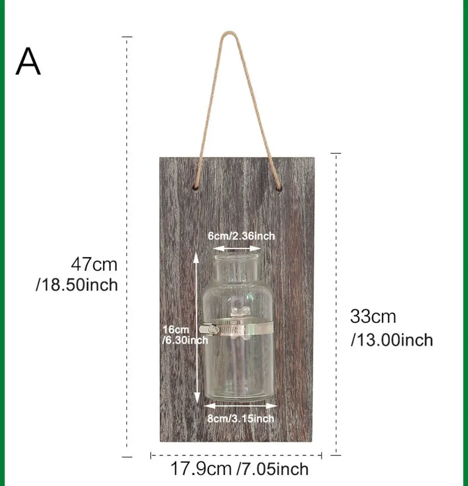 Стеклянная и деревянная ваза Террариум Вертикальная настенная Гидропоника растение бонсай цветочный горшок сеялка 3 варианта доступный домашний декор