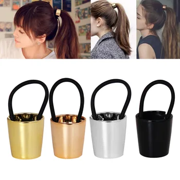 

Chic Ponytail Holder Metal Elastic Hair Cuff Wrap Tie Band Ring Rope Acrylic Styling Accessory Woman Girls Hair Accessories Tool