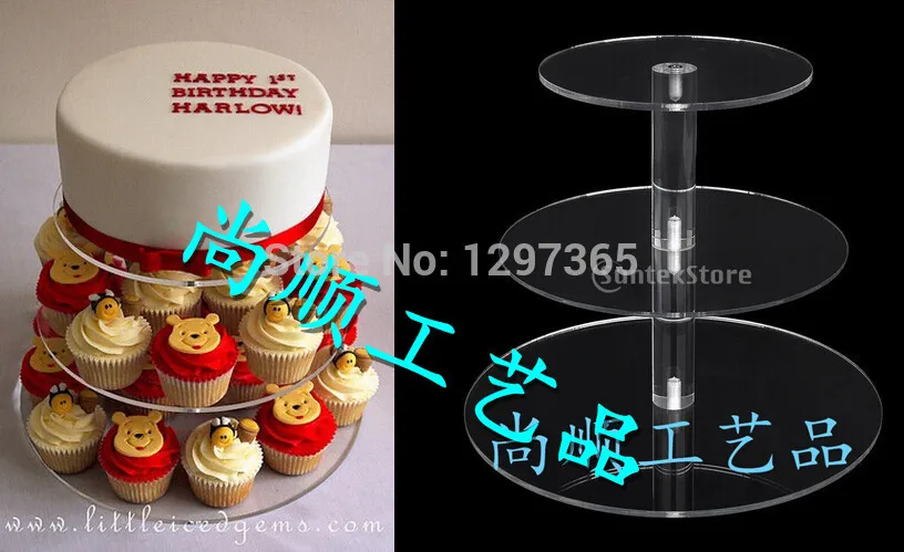 

fashion 3 tier acrylic cake stand fruit plate cake pan dessert plate cake tools for home (Fastest delivery speed)