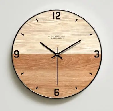 Большие настенные часы современный дизайн бесшумные деревянные настенные часы для гостиной модные бесшумные настенные часы украшение дома relojes de pared - Цвет: COLOR 4
