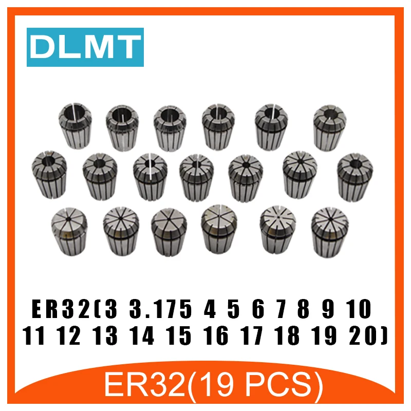 ER32 19 шт. Зажим набор 3 мм до 20 мм диапазон для фрезерования ЧПУ гравировальный станок ось двигателя
