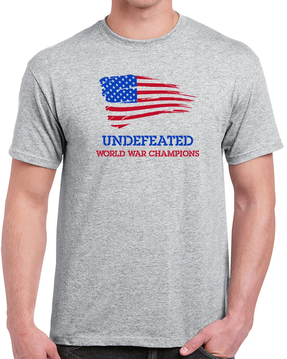 197 Undefeated World War Champs Мужская футболка Америка забавная гордость все размеры/Цвет Лето Мужская мода футболка, удобная футболка