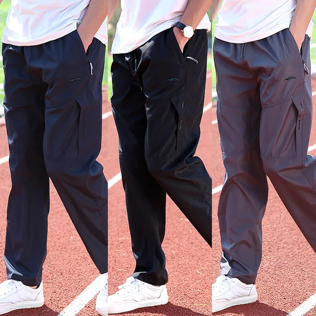 2018 New Quickly Dry Breathable Exercise Pants Men Elastic Waist Men