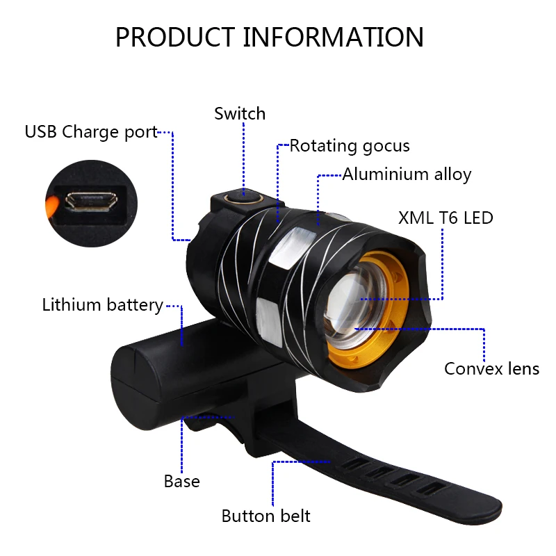 Велофонарь 15000лм T6 светодиодный USB линейный задний свет регулируемый велосипедный свет 3000 мАч перезаряжаемая батарея