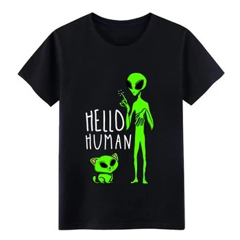 

Men's Cat Kitten Abduction Alien UFO Apparel t shirt Designs 100% cotton plus size 3xl Formal Fit Funny Casual Letters shirt