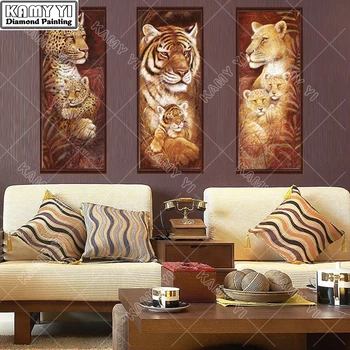 

100% Full Square 5D Diy Daimond Painting Cross-stitch Tiger&Lion 3D Diamond Painting Rhinestones Paintings Embroidery 25Colors