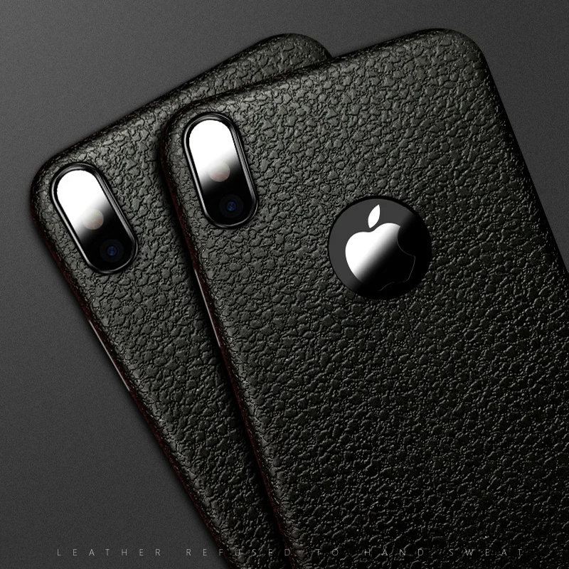 Business Ultra Thin Leather Skin Soft TPU Phone Back Case For iPhone XS MAX XR X 8 7 6S Plus Luxury Slim Shockproof Cover Fundas (3)