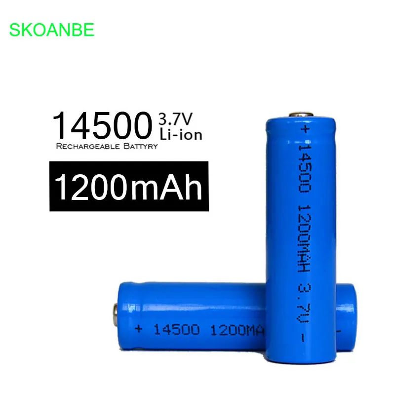 

12X14500 battery 3.7V 1200mAh rechargeable li-ion battery 14500 liion battery for Led flashlight 14500 battery 14500