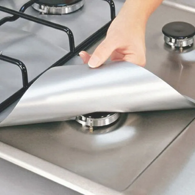 4 шт многоразовая алюминиевая фольга для газовой плиты, крышка для горелки, защитная подкладка для чистки коврика, коврик для инструменты для уборки на кухне, горячая распродажа