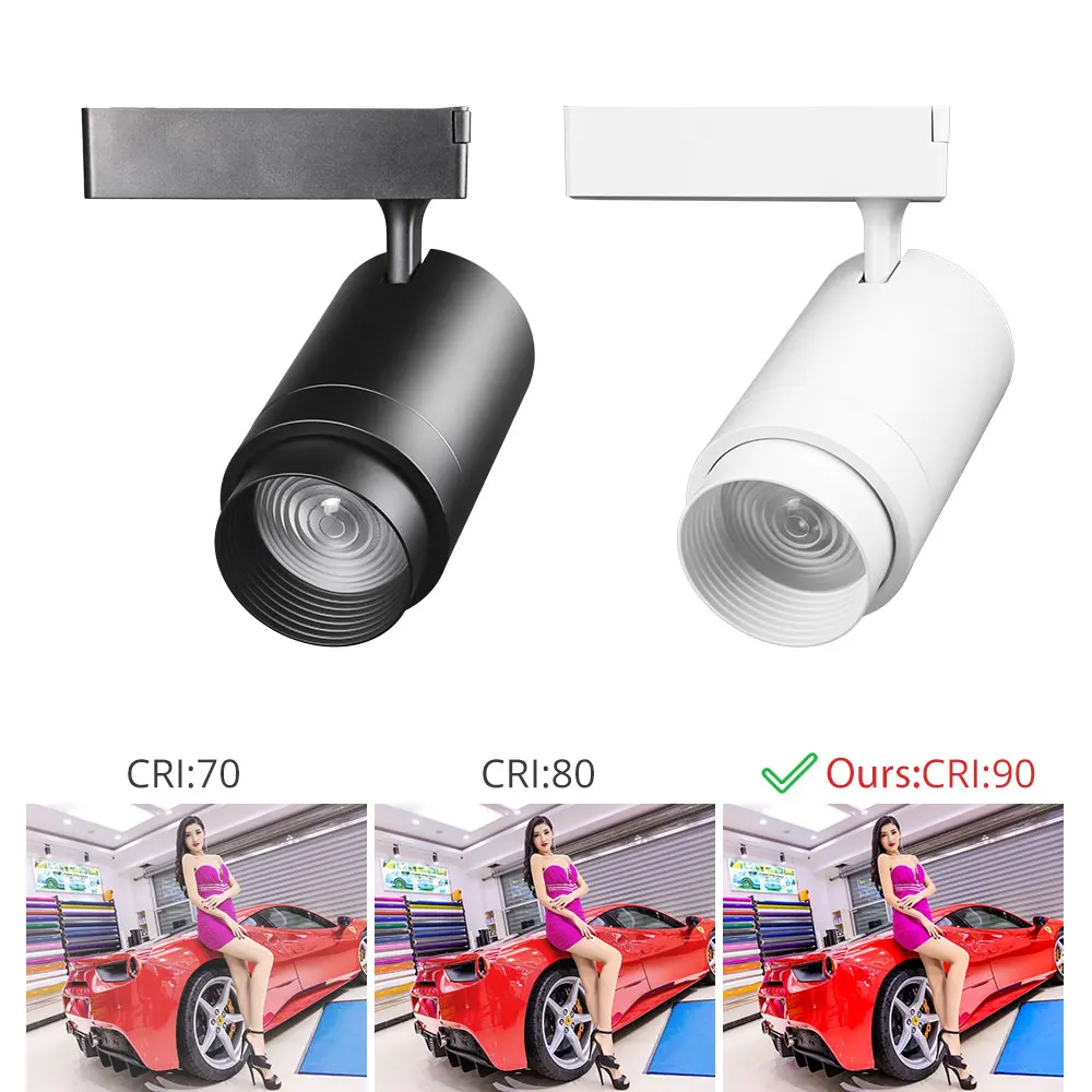 Zoomable LED Track Light 12W 20W 30W Focus Регулируемые рельсовые прожектора Обувь для одежды Магазин Магазин Spot Lighting Zoom Track Lamps