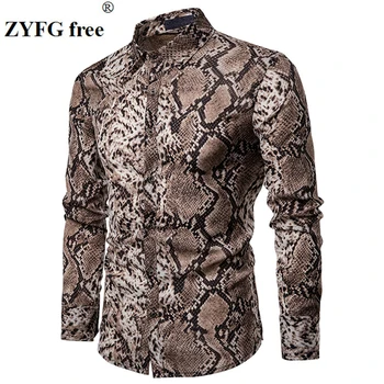

ZYFG free men for shirt long sleeve creative printed casual shirts breathable simple style male clothing