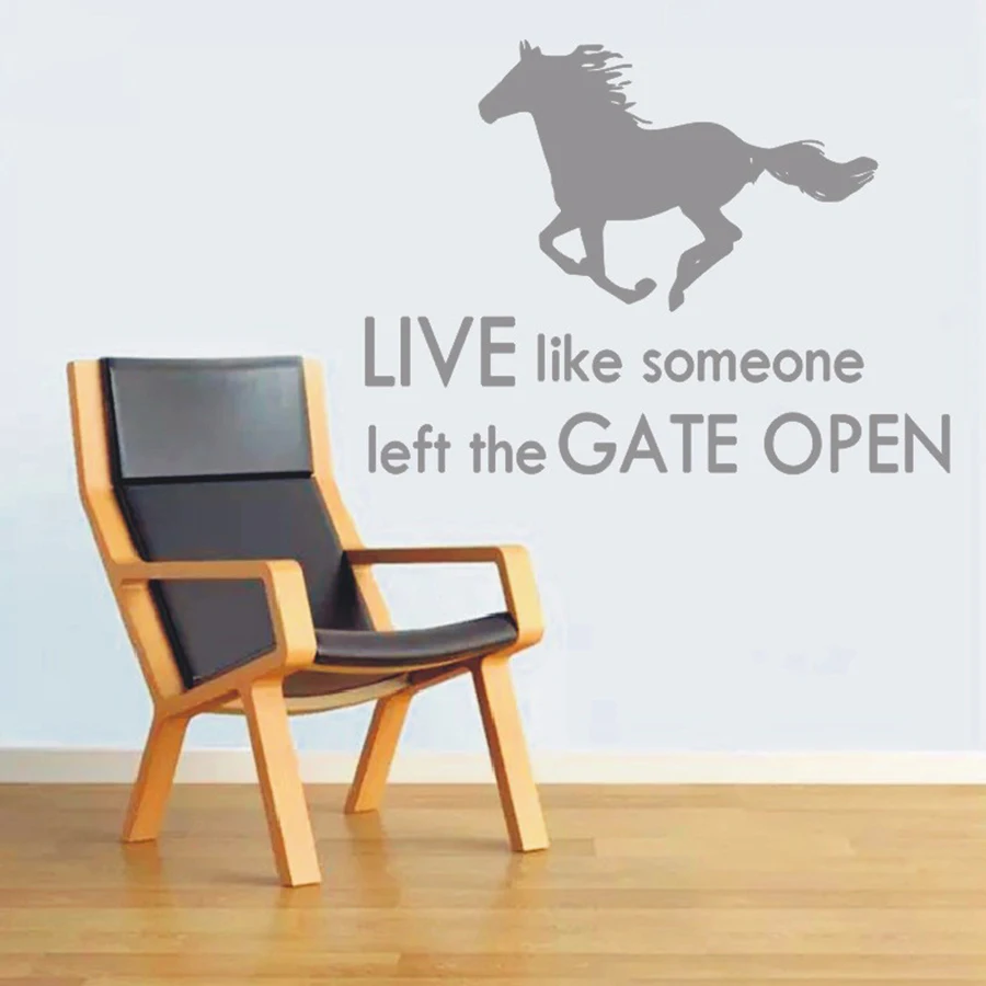 Asapfor Horse Wall Decals Text Live Like Someone Left The