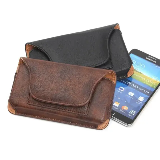 

Magnetic Horizontal Wallet PU Leather Case Mountaineering Hook Belt Pouch With Card Slots Bag For All Smartphone 5.1" Below