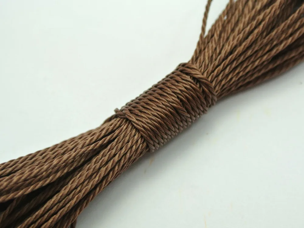 

50 Meters Brown Waxed Polyester Twisted Cord String Thread Line 1mm