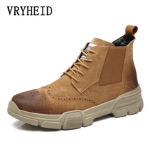 VRYHEID Brand Suede Leather Men Boots AutumnWinter Ankle Boots Fashion Footwear Lace Up Shoes Men High Quality Vintage Men Shoes uexia leather men boots autumn casual flats ankle boots fashion footwear lace up shoes men high quality vintage men shoes dress