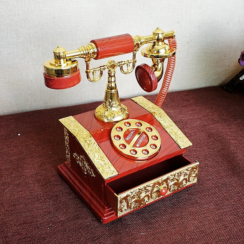 

1 PCS Creative antique decorations plastic crafts carving phones music boxes LU716411