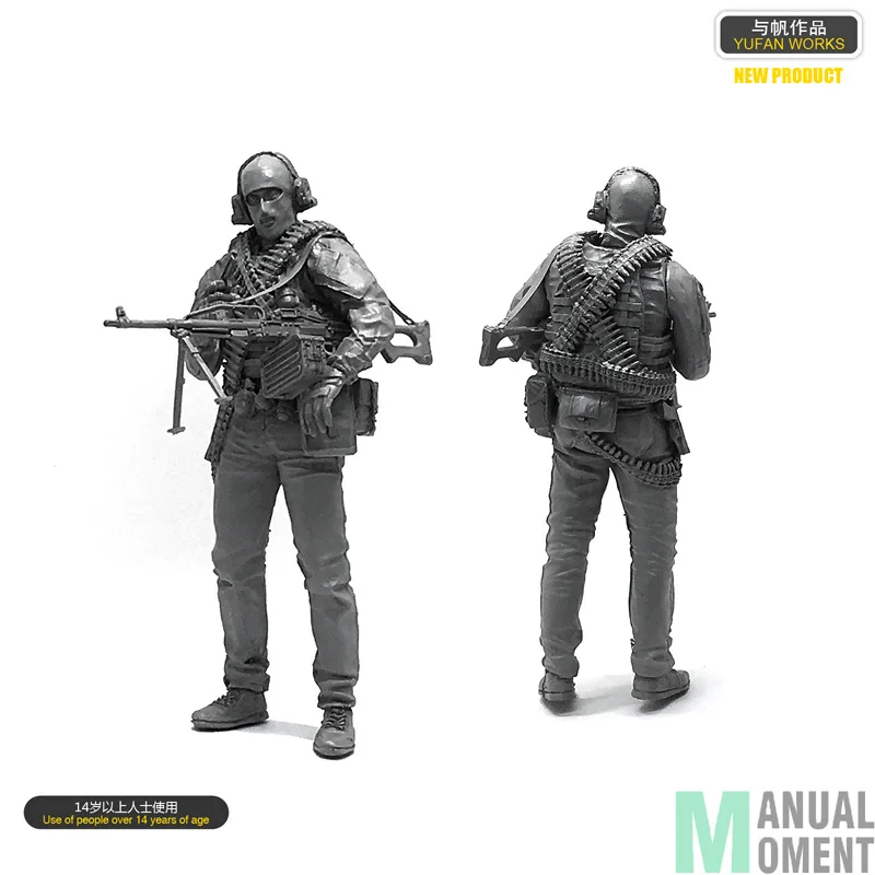 Миниатюрный 1/35 CS Counter-strike пулеметчик отдельного солдата Смола Модель Рисунок комплект Лоо-12