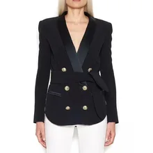 Fall 2018 Metal Double-breasted Shawl Collar Suit Jacket Women’s Jacket 180627WG04