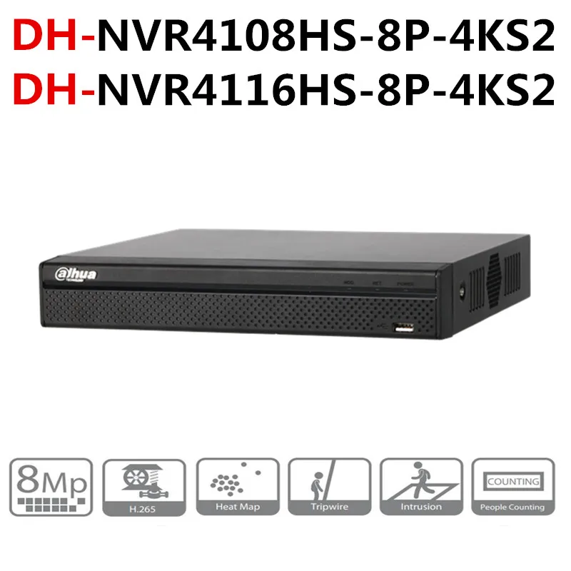  DH NVR POE NVR4108HS-8P-4KS2 NVR4116HS-8P-4KS2 8CH 16CH Compact 1U 8PoE 4K H.265 Lite Network Video