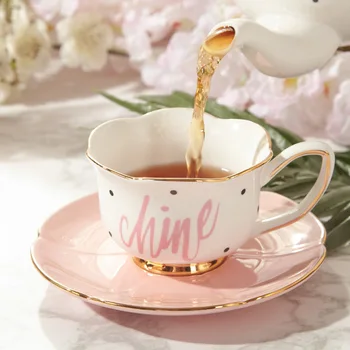 

Gold Afternoon Tea Cup Saucer Set Coffee Cup Tea pot Set Tea Tray Bridesmaid Gift