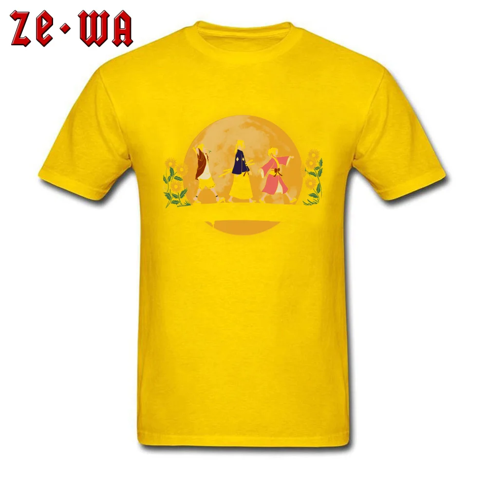 Himawari no yoru Cotton Fabric Tees for Students Summer T Shirt Slim Fit Company Crewneck Tees Short Sleeve Wholesale Himawari no yoru yellow