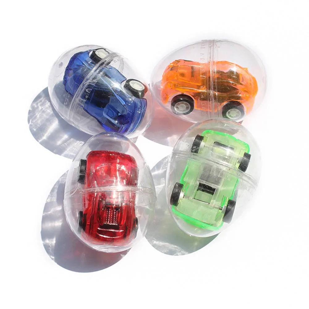 1pc Pull Back Car Children Kids Babies Games Funny Plastic Toy Ball Surprise Egg Animal In Egg Balls Candy Box for Baby Gift New