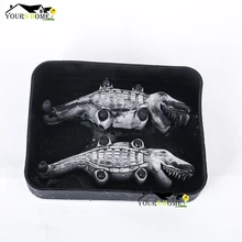 Горячая Хэллоуин гибкий 3D Крокодил силиконовый ледяной куб формы лоток делает четыре гигантских Каймановых льда кубик производитель черный лед лоток