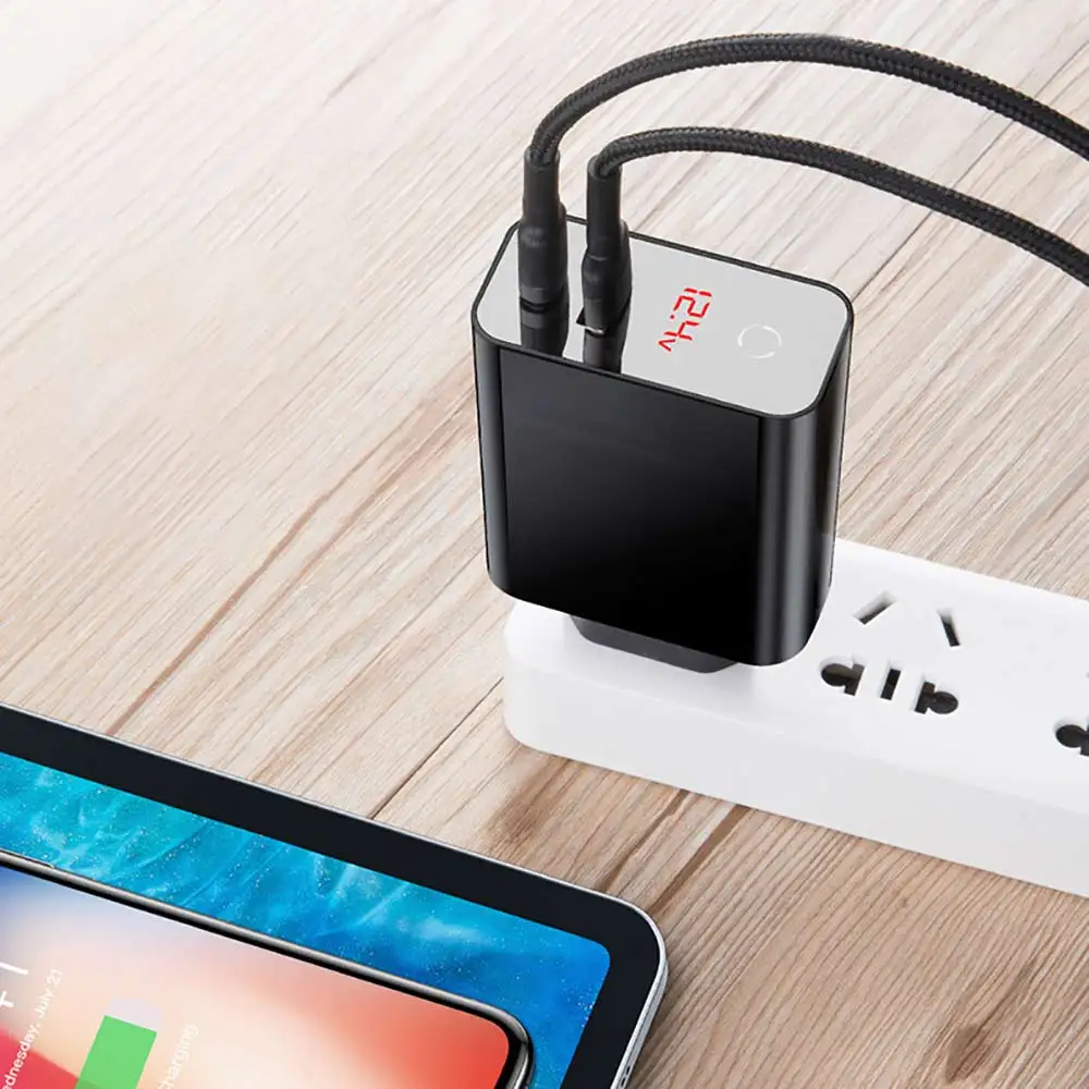 Настенное зарядное устройство телефон Smart power Off цифровой дисплей Быстрая зарядка USB зарядное устройство компактный для IPhone samsung huawei телефон зарядное устройство
