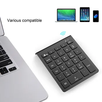 

Vococal 28 Keys Universal Portable Mini Wireless Bluetooth Numeric Keypad for Financial Accounting Smart Phone Laptop PC Tablet