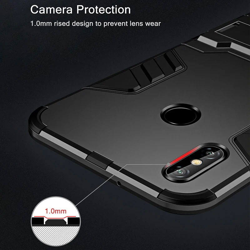 Slim Case For Xiaomi Mi A2 Lite Case Silicone Cover Hard PC+Soft TPU Back Case For On Xiaomi Mi A2 Lite Case Phone Stand Fundas