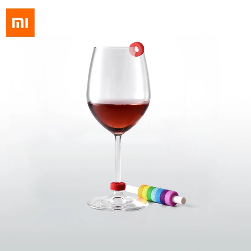 

8 Pcs Xiaomi Circle Joy Wine Glass Identification Ring Identification Markers Red Wine Food Contact Level Wide range of cups lig