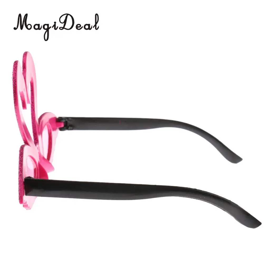 Hawaiian Tropical Glitter Flamingo Party Glasses Fancy Dress Up