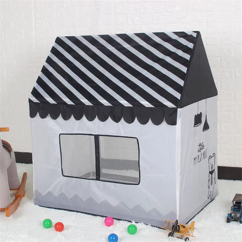remarkable  Play Tent Toy Portable Foldable Ball Pool Pit Indoor Outdoor Simulation House Black And White Tent 