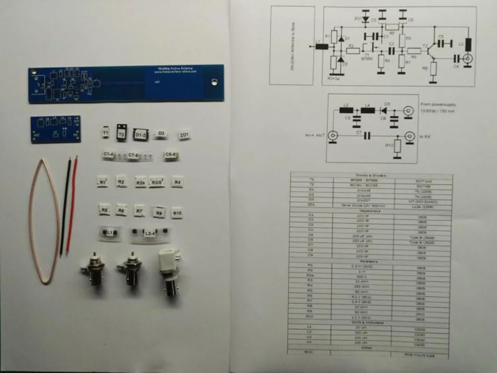 DYKB MiniWhip активная антенна 10 кГц-30 МГц HF LF VLF мини штыревая Коротковолновая SDR RX портативный приемник приема BNC - Цвет: DIY KITS