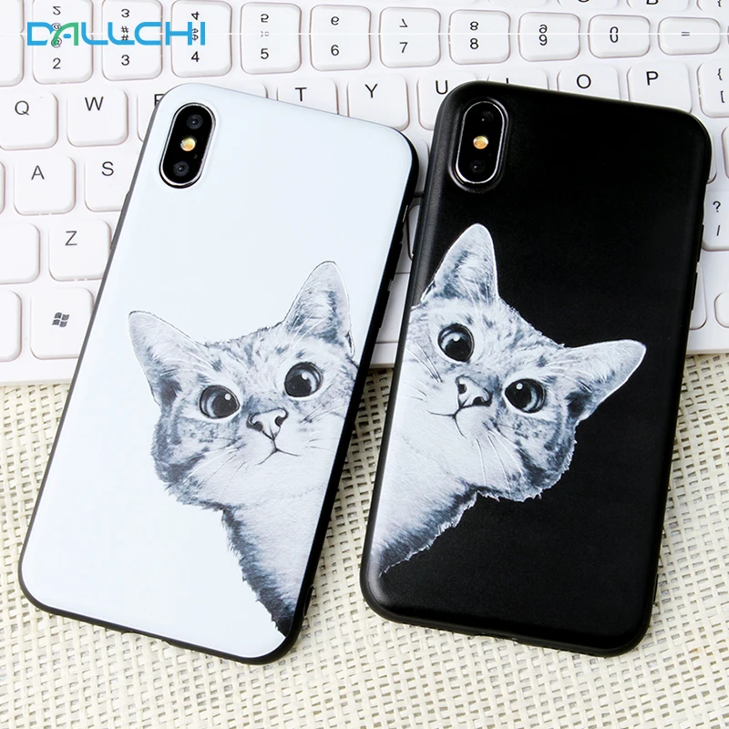 Cute Cat Phone Case For iPhone X Back Cover Case for