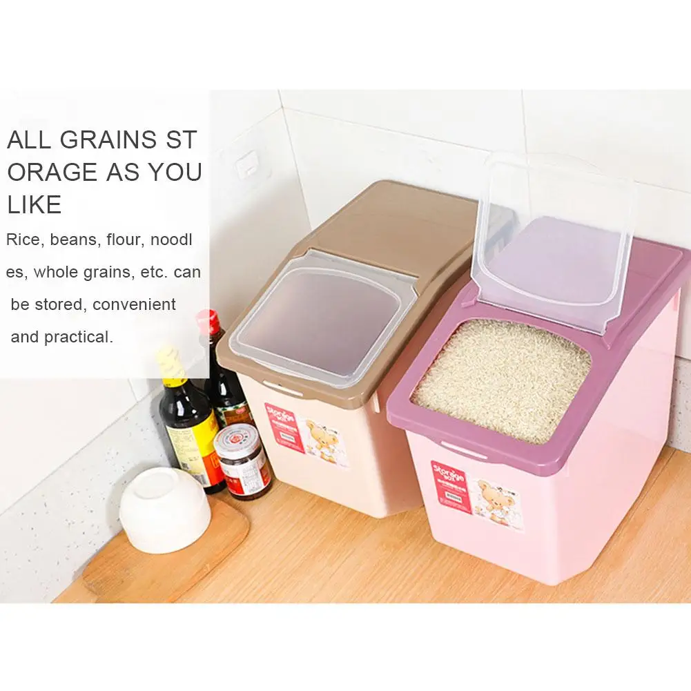 Storage Box 5kg 10kg 15kg Plastic Sealed Moisture-proof Container With Large Capacity Rice Dried Food Cereal Dispenser Organizer