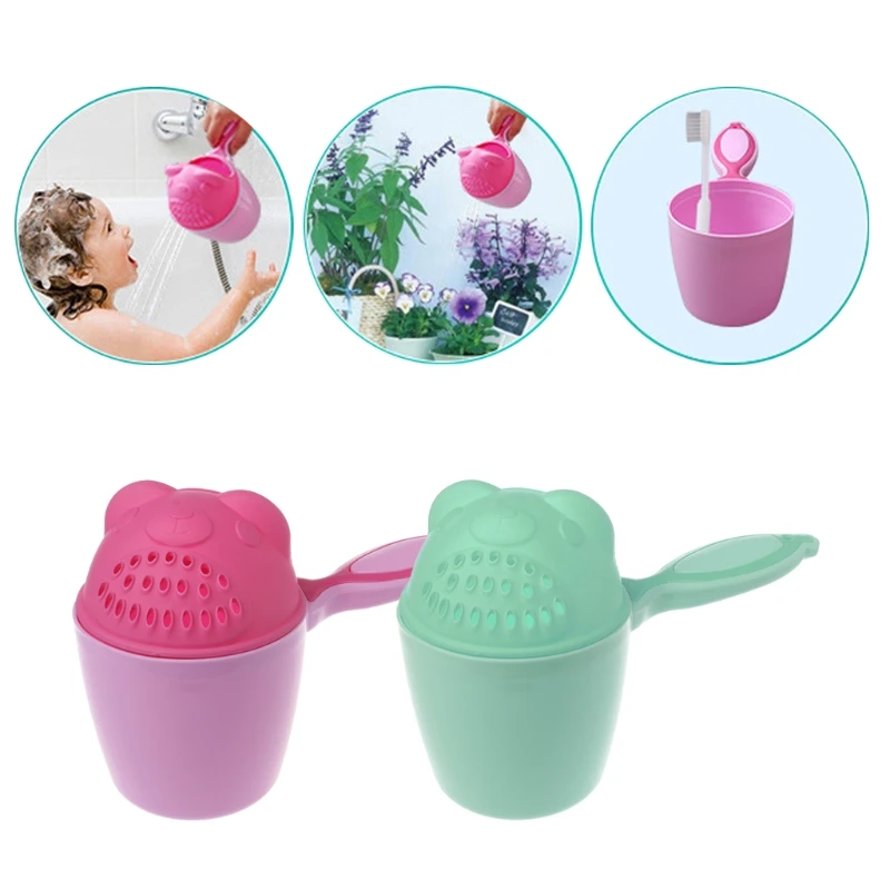 Baby Shower Spoons Cute Cartoon Baby Bath Caps PP Shampoo Cup Children Bathing Bailer Child Washing Hair Cup Kids Bath Tool