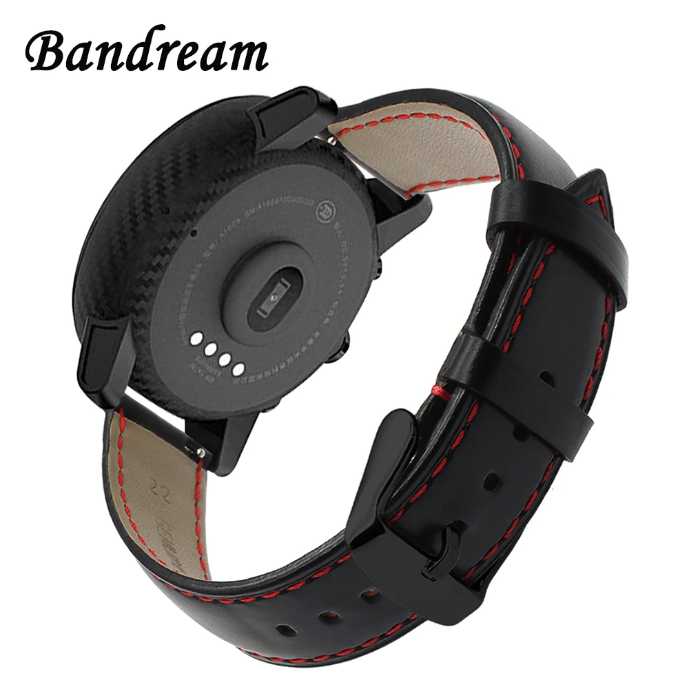 Ремешок для часов из натуральной кожи 20 мм 22 Xiaomi Huami Amazfit 1 2 2S Stratos Bip Bit Pace Lite ремешок