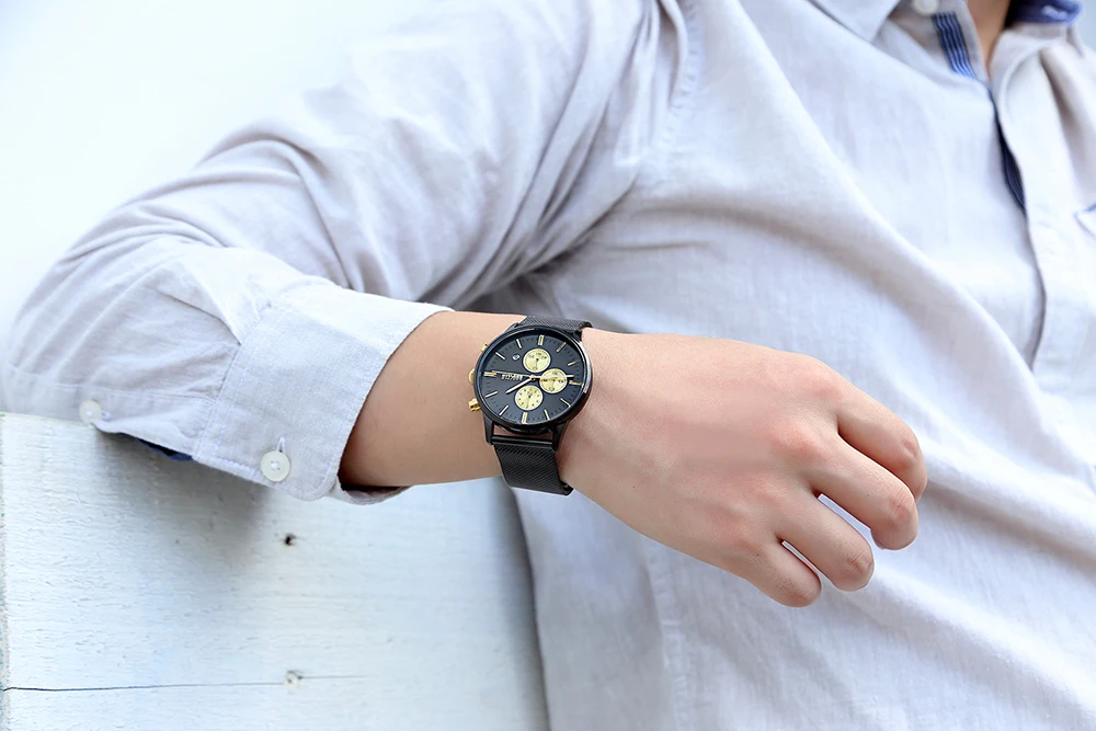 Baogela новые топ роскошные часы Брендовые мужские часы ремешок из нержавеющей стали Кварцевые наручные часы модные повседневные часы relogio masculino