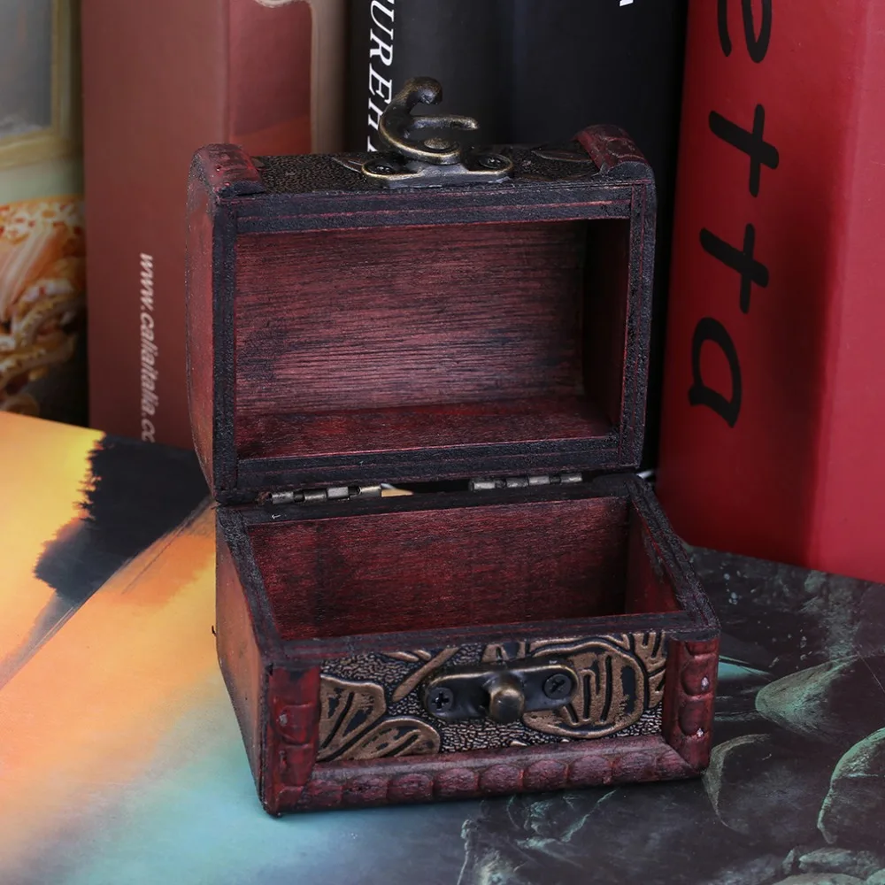

New 1Pc Vintage Design Personal Jewelry Display Box Necklace Bracelet Rings Storage Organizer Wooden Storage Case Gift Box