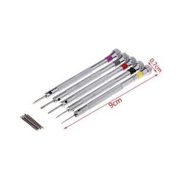 

5 PCS Silver Clock Watch Tools Parts Mini Tone Screwdriver Set Link Pin Remover Screwdrivers for Watch Repair Tool Kit