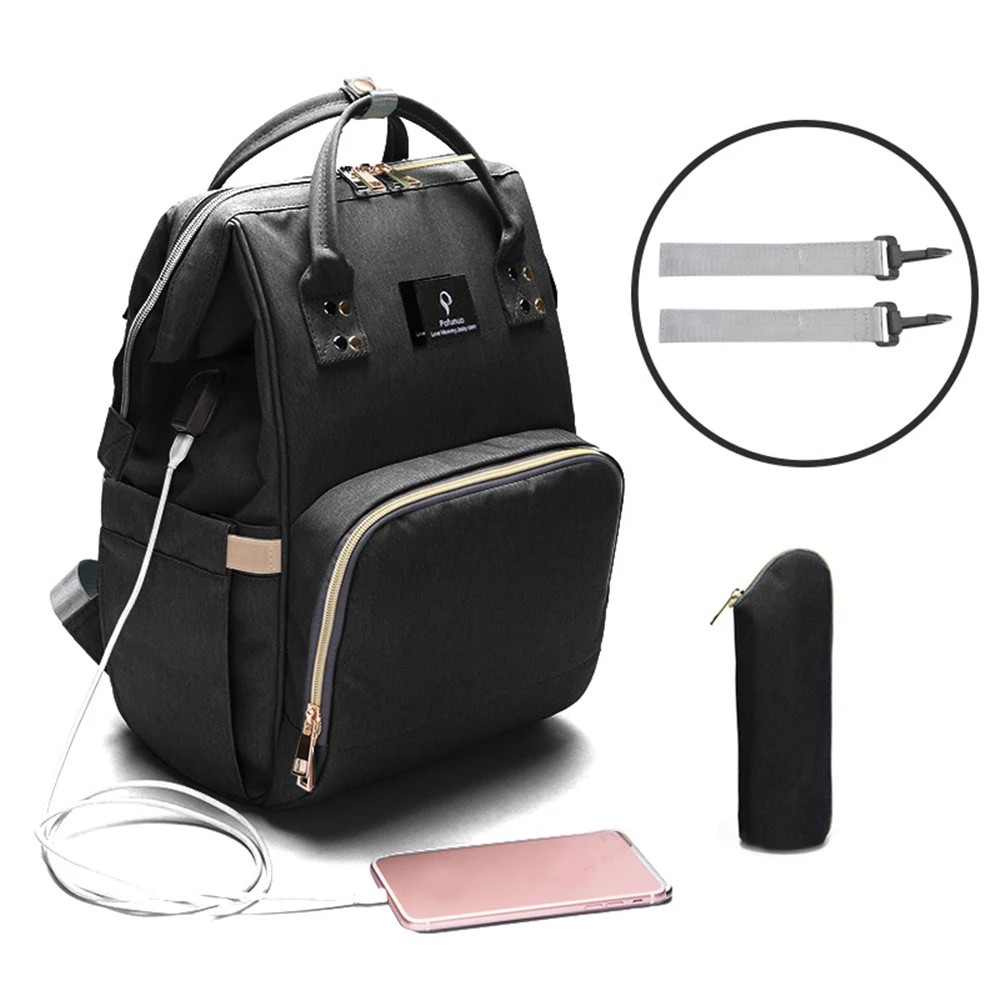 USB интерфейс Мумия подгузник для беременных сумка рюкзак с надписью MOM большой емкости ребенка дизайнер кормящих мешок путешествия рюкзак для ухода за ребенком
