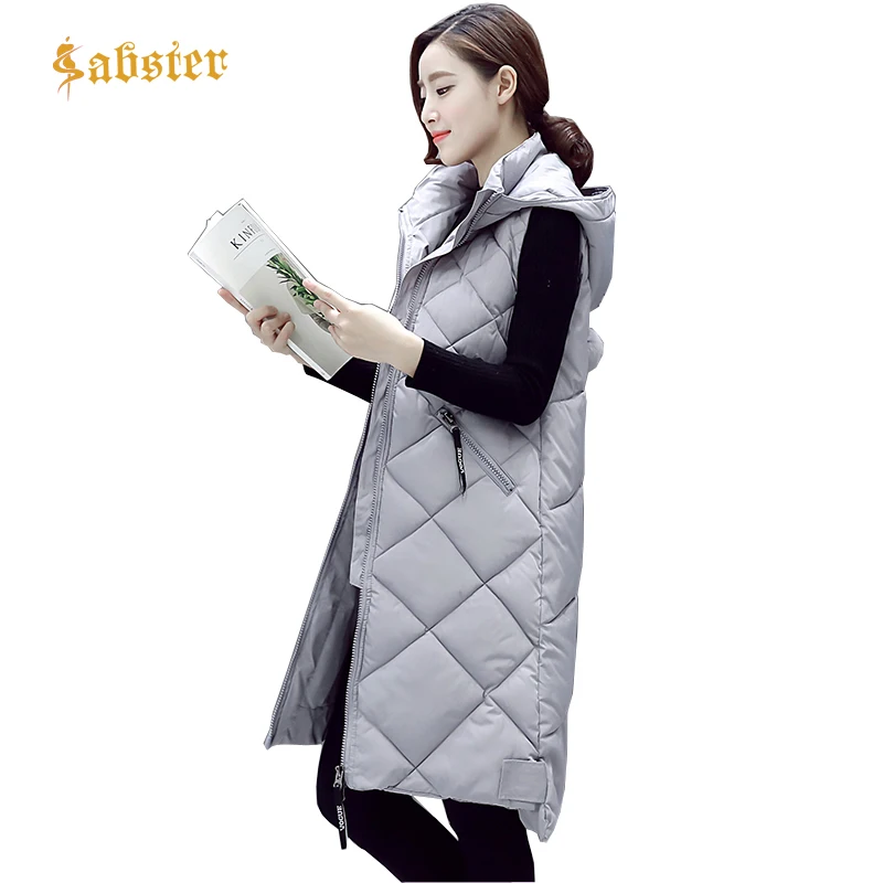 2018 New Women Vest Long Sleeveless Coat Down Cotton Thick Warm Female Vest Jacket Autumn Winter Women Waistcoat