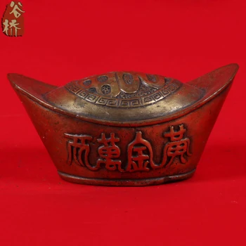 

Bronze sculpture, gold ingot crafts copper ingot decoration lucky bronze sculpture, decoration home