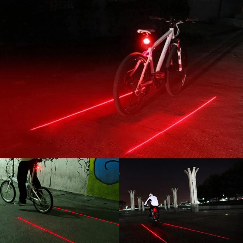 Мотоцикл огни Водонепроницаемый 5 светодиодный 2 лазеры 3 режимы для велосипеда задний катафот Фонарь велосипедный фонарь заднего хода лампы