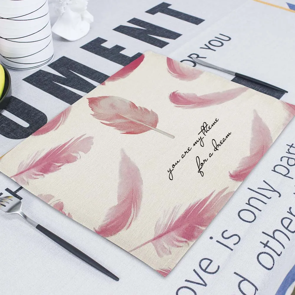 Flamingo Napkin 42X32Cm Linen Tea Towel Rectangle Decorative Paper Napkins Fabric Kitchen Napkins On The Table Mats For Weddings - Цвет: CD8-4