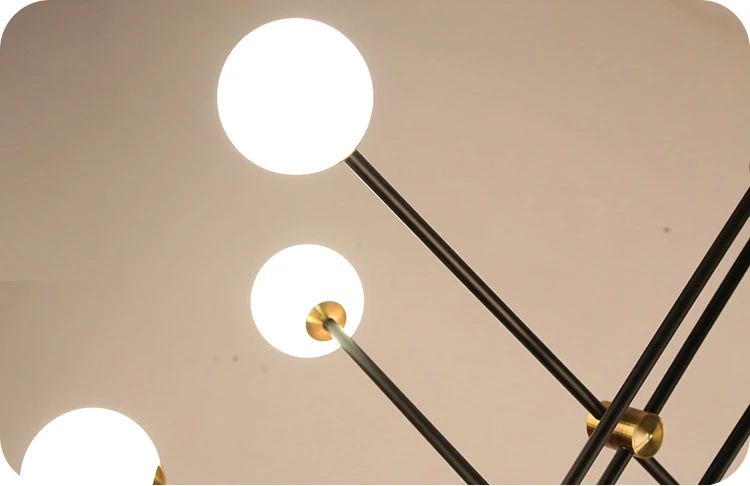 LuKLoy Post современная люстра, подвесной светильник для гостиной, холла, железного цвета, стеклянный шар, простые линии, подвесной светильник, светильник